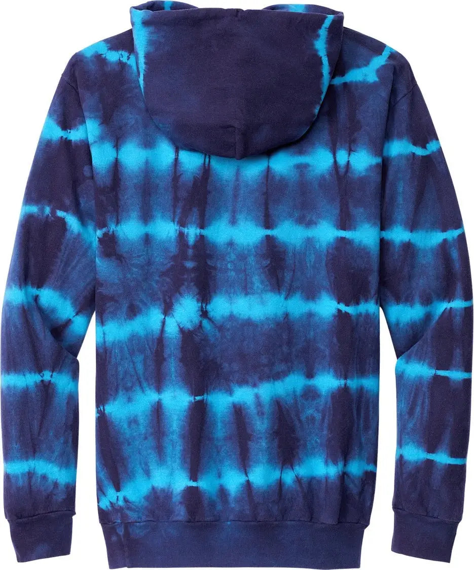 Port & Company Pc143 co Allover Stripe Tie-dye Fleece - Turquoise Team Navy
