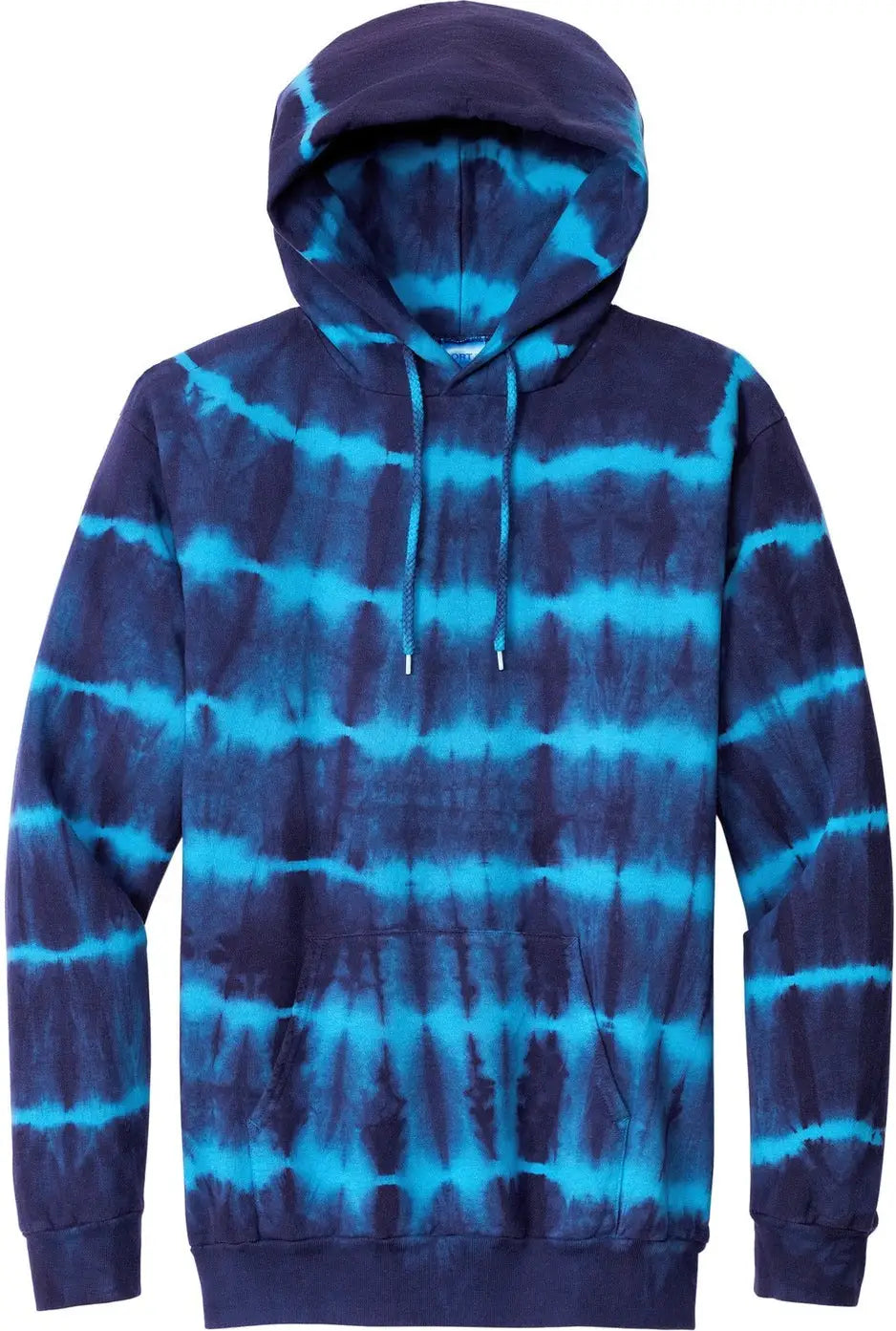 Port & Company Pc143 co Allover Stripe Tie-dye Fleece - Turquoise Team Navy