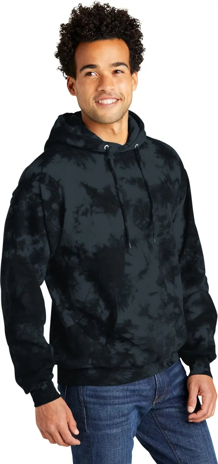 Port & Company Pc144 co Crystal Tie-dye Pullover Hoodie - Black
