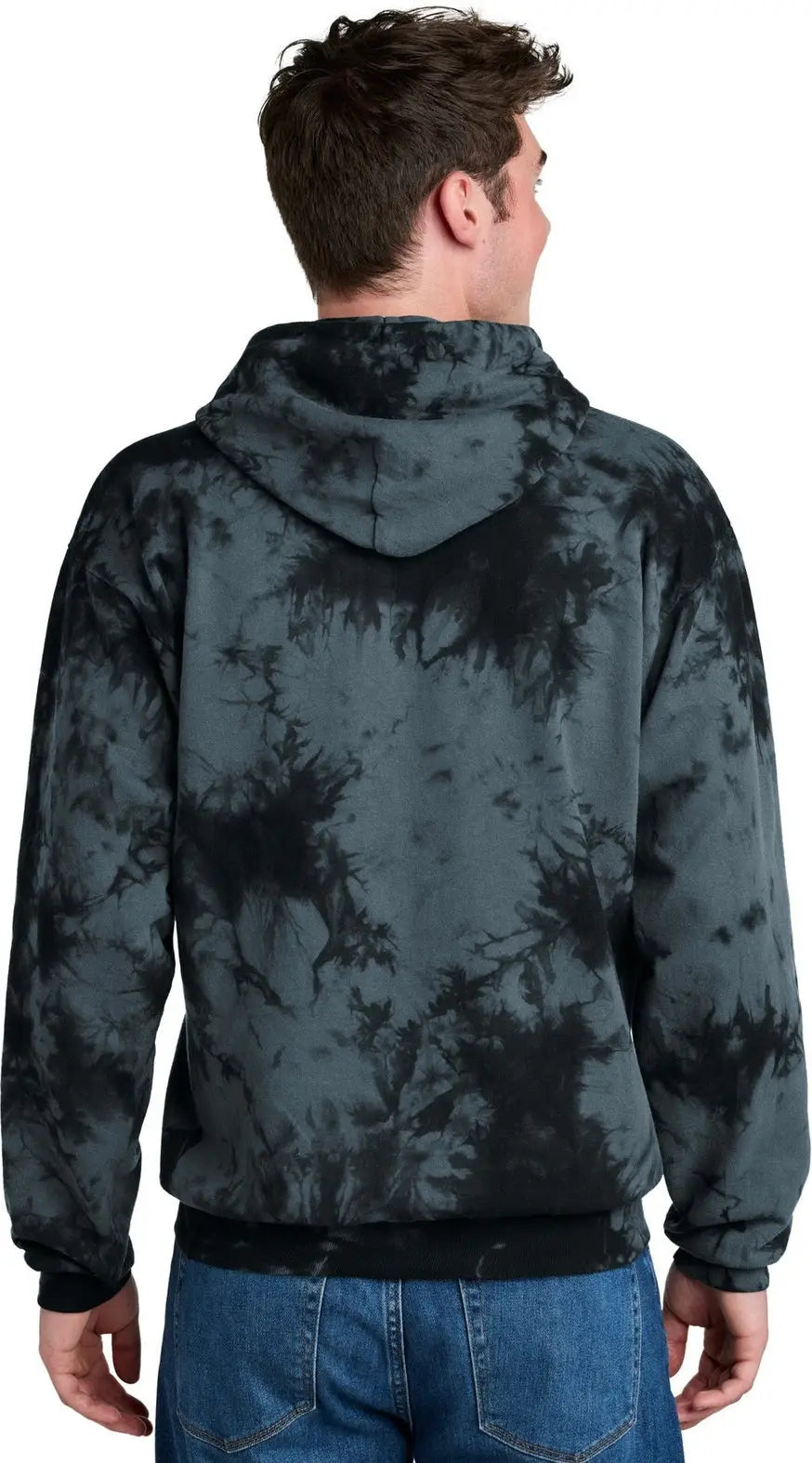 Port & Company Pc144 co Crystal Tie-dye Pullover Hoodie - Black