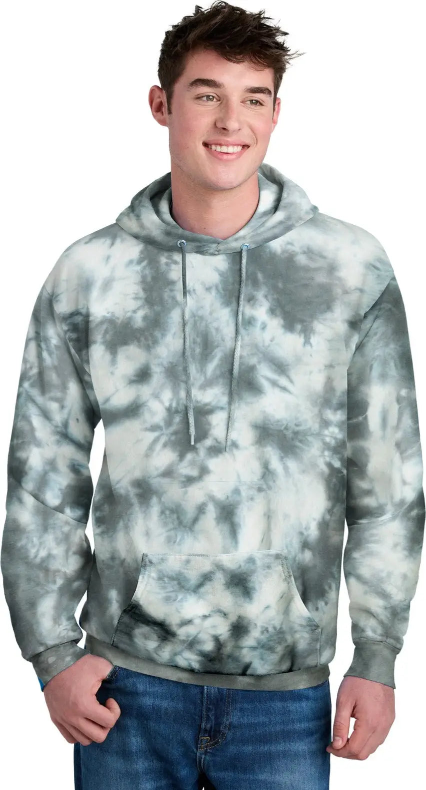 Port & Company Pc144 co Crystal Tie-dye Pullover Hoodie - Gray