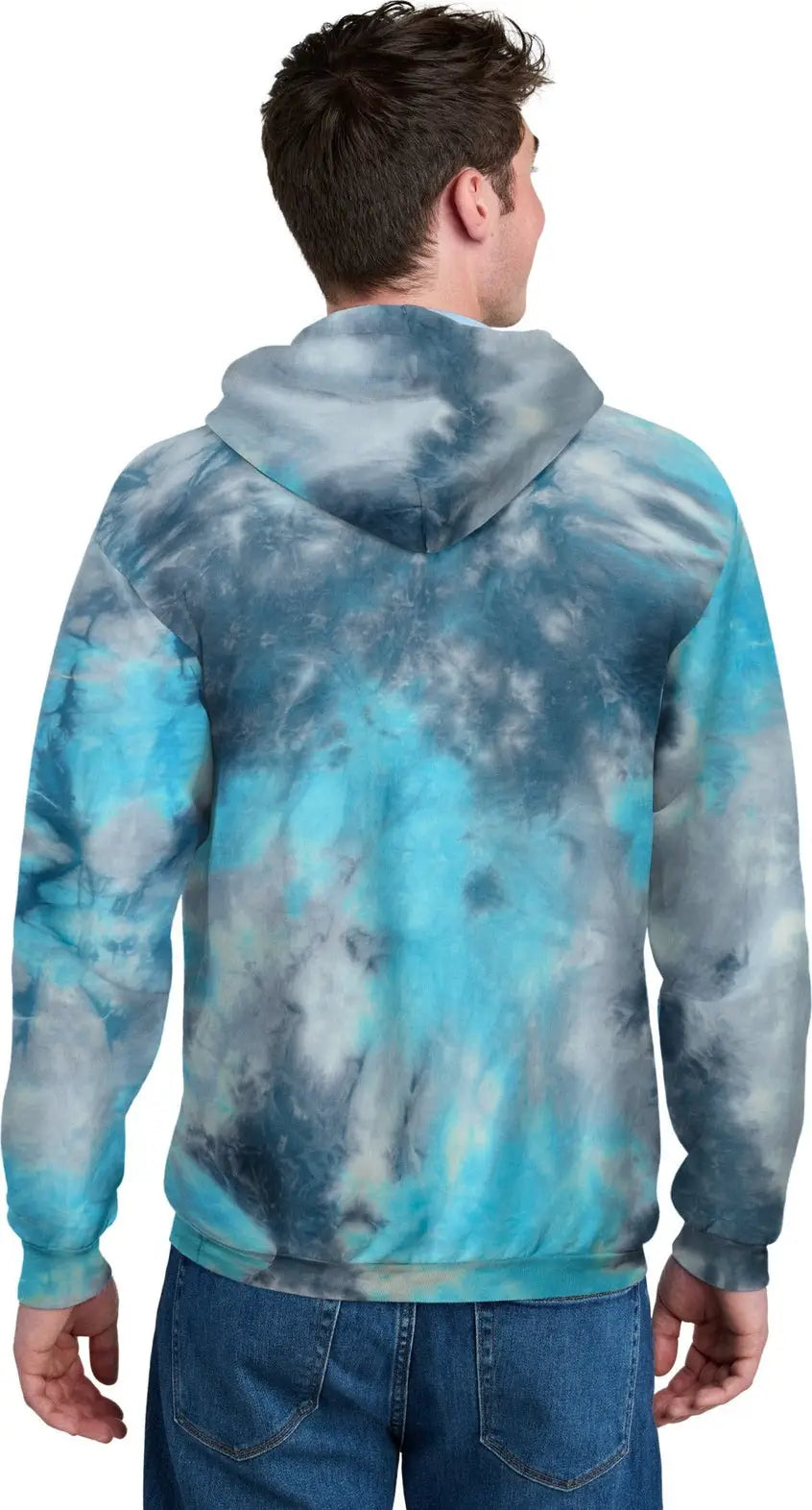 Port & Company Pc144 co Crystal Tie-dye Pullover Hoodie - Lagoon Colorburst