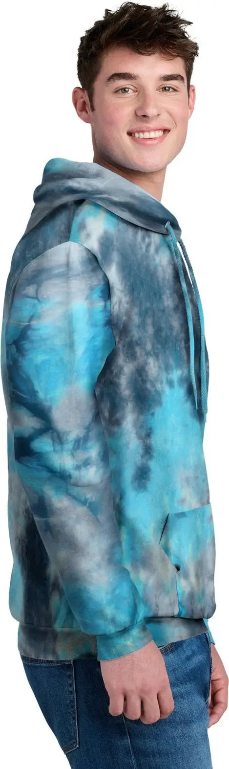 Port & Company Pc144 co Crystal Tie-dye Pullover Hoodie - Lagoon Colorburst