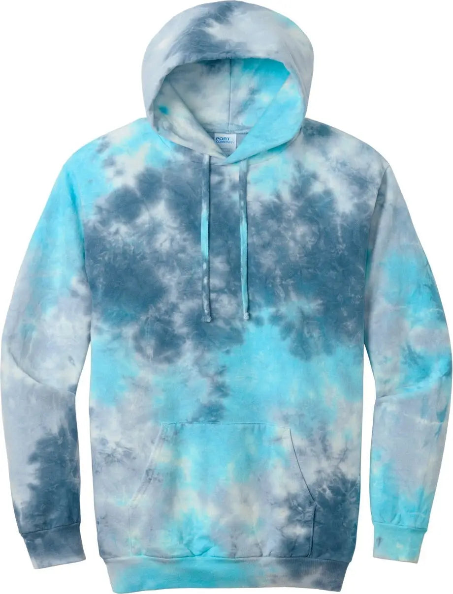 Port & Company Pc144 co Crystal Tie-dye Pullover Hoodie - Lagoon Colorburst