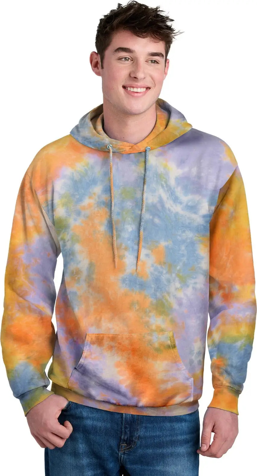 Port & Company Pc144 co Crystal Tie-dye Pullover Hoodie - Sherbet Colorburst - Adult s