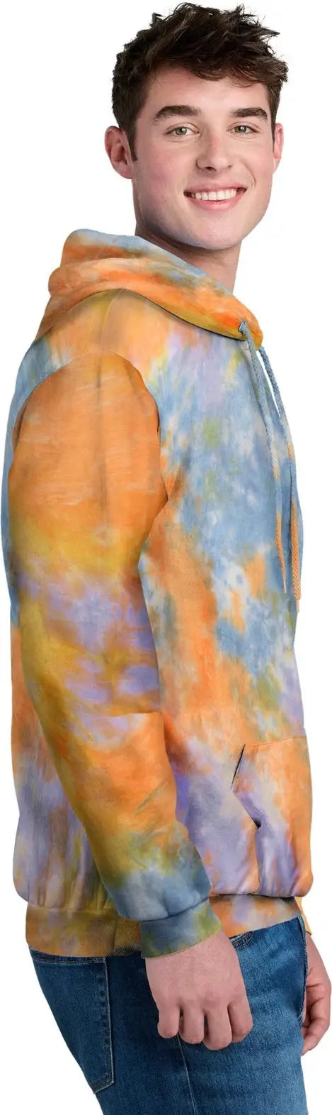 Port & Company Pc144 co Crystal Tie-dye Pullover Hoodie - Sherbet Colorburst