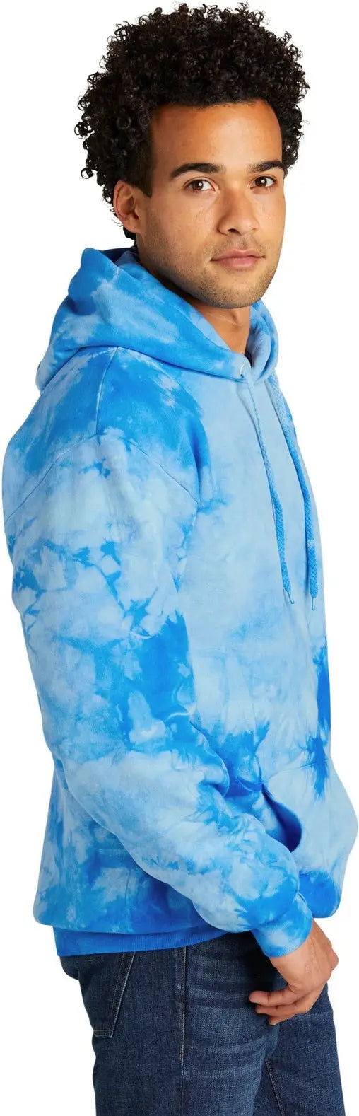 Port & Company Pc144 co Crystal Tie-dye Pullover Hoodie - Sky Blue