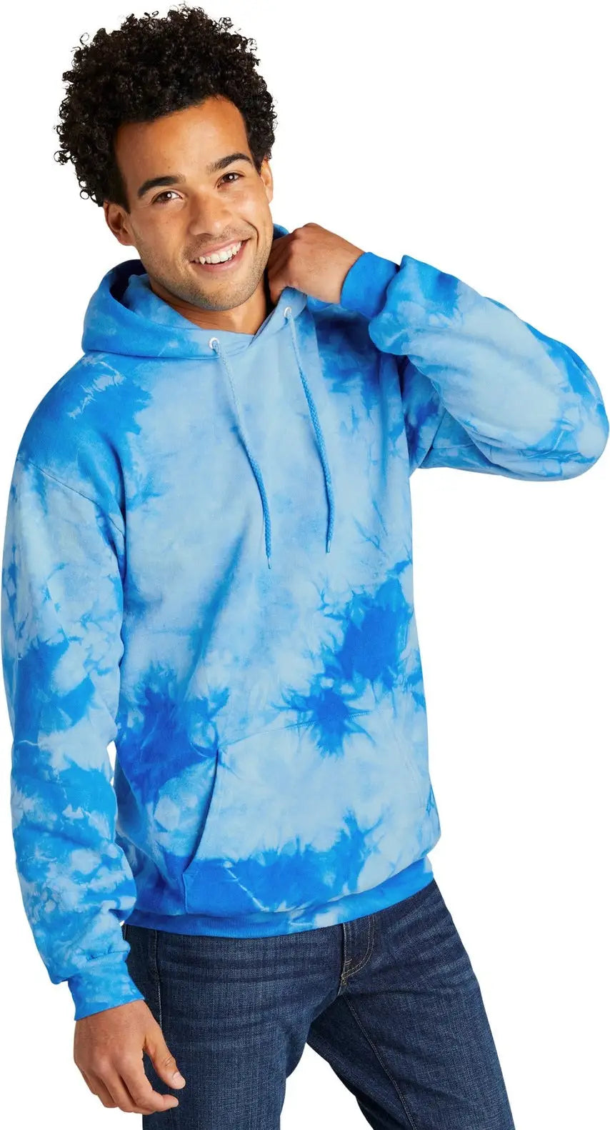 Port & Company Pc144 co Crystal Tie-dye Pullover Hoodie - Sky Blue