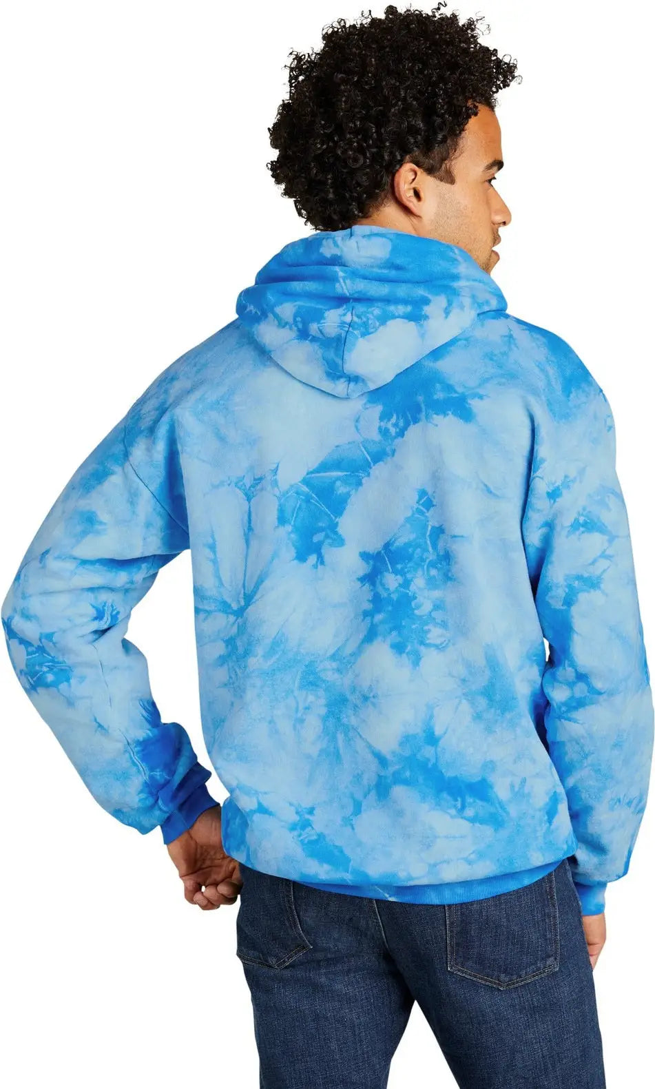 Port & Company Pc144 co Crystal Tie-dye Pullover Hoodie - Sky Blue