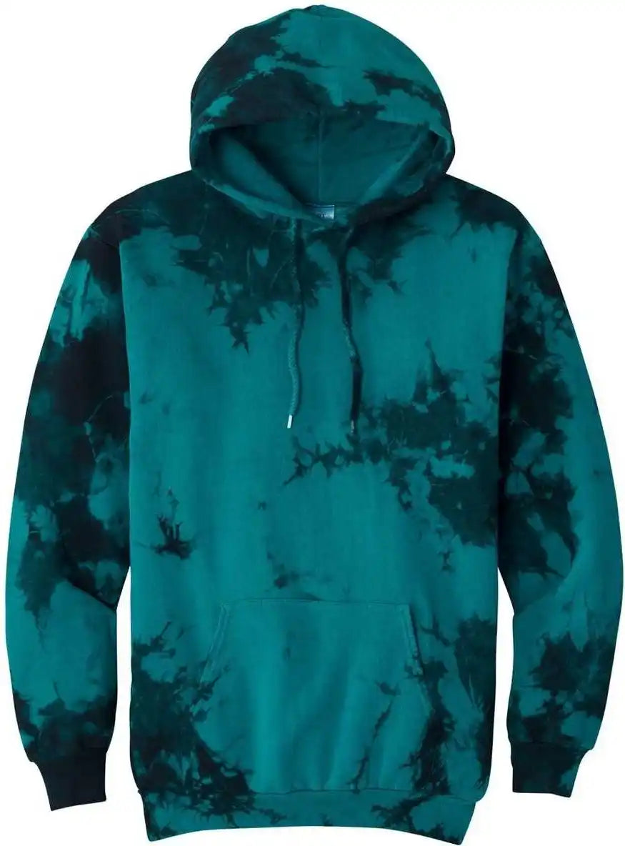 Port & Company Pc144 Crystal Tie-dye Pullover Hoodie - Black Teal