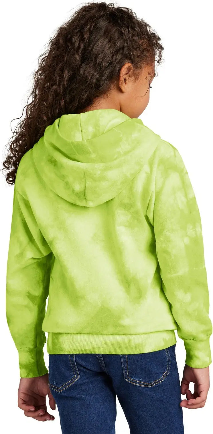 Port & Company Pc144y co Youth Crystal Tie-dye Pullover Hoodie - Lemon Lime