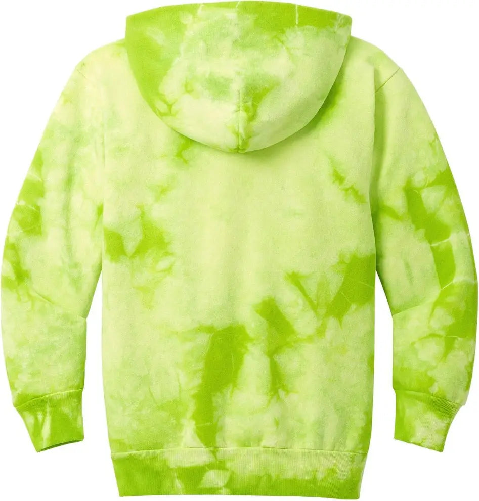 Port & Company Pc144y co Youth Crystal Tie-dye Pullover Hoodie - Lemon Lime