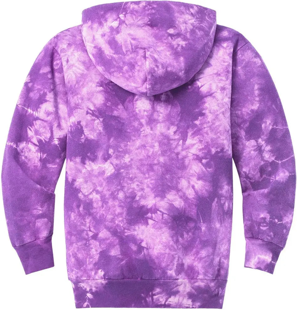 Port & Company Pc144y co Youth Crystal Tie-dye Pullover Hoodie - Purple