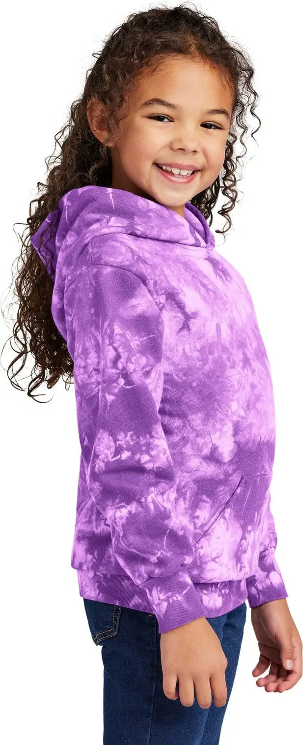 Port & Company Pc144y co Youth Crystal Tie-dye Pullover Hoodie - Purple