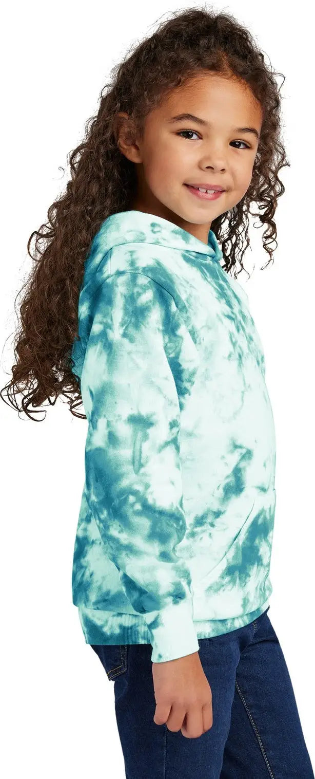 Port & Company Pc144y co Youth Crystal Tie-dye Pullover Hoodie - Teal