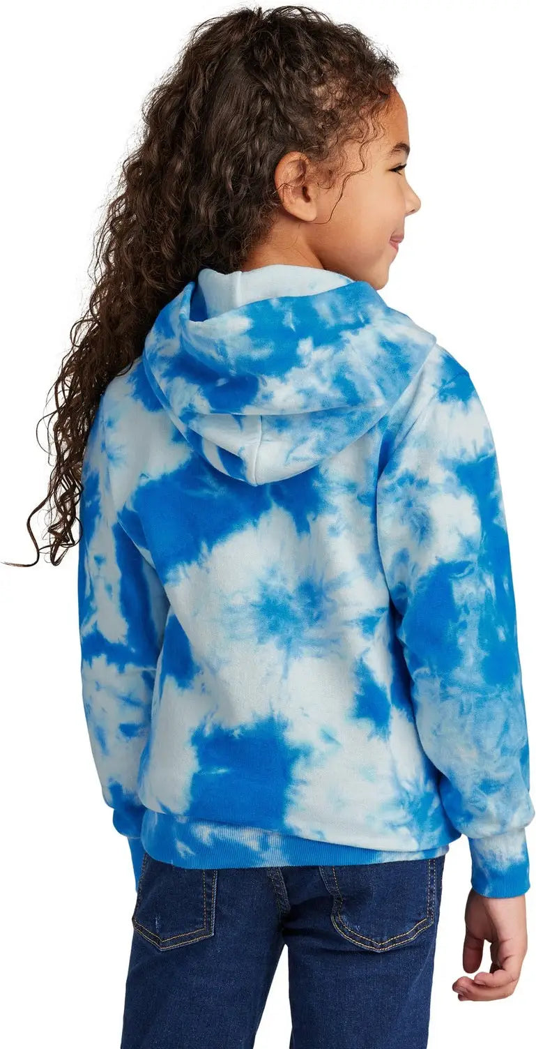 Port & Company Pc144y co Youth Crystal Tie-dye Pullover Hoodie - True Royal