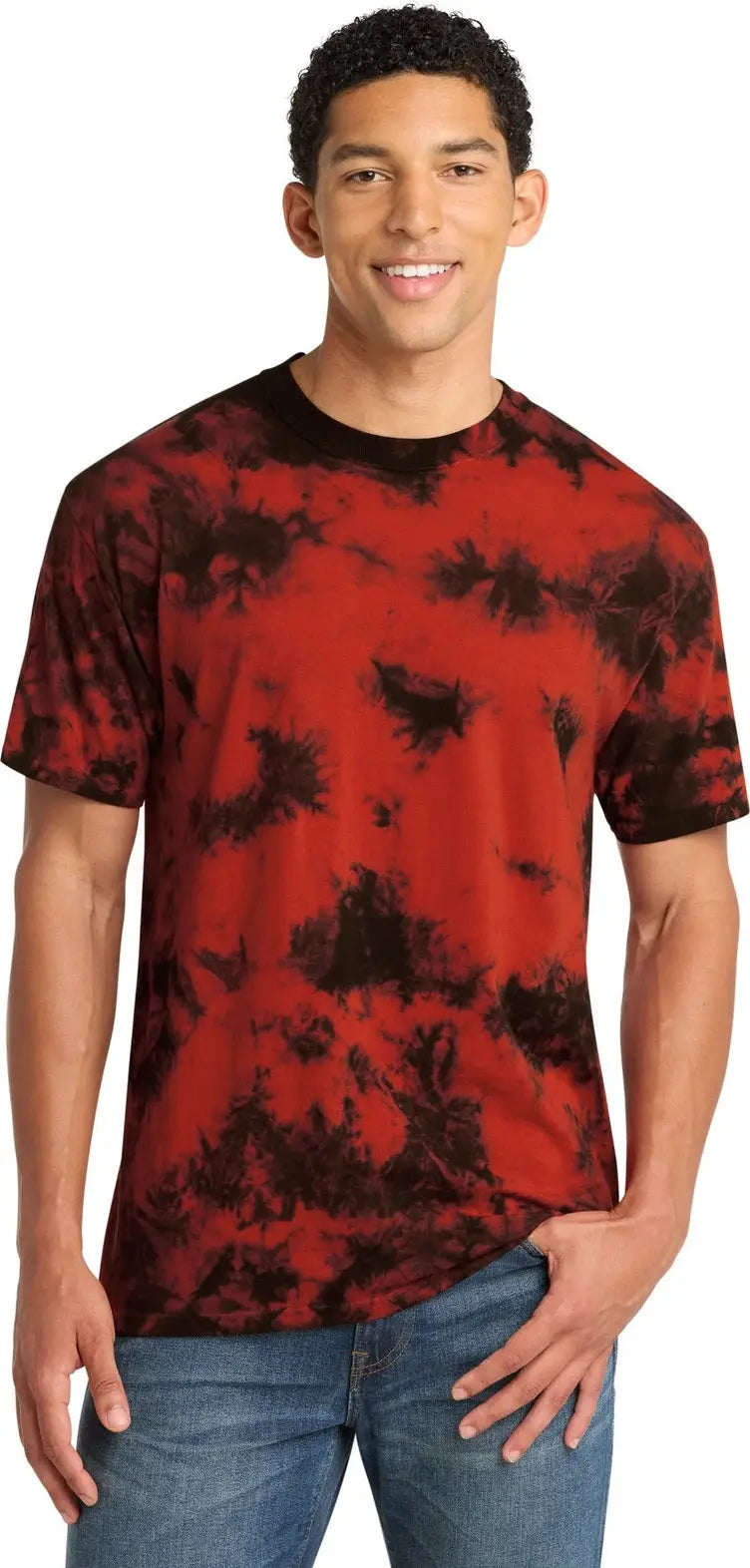 Port & Company Pc145 co Crystal Tie-dye Tee - Black Red