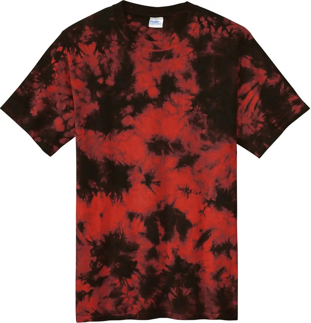 Port & Company Pc145 co Crystal Tie-dye Tee - Black Red