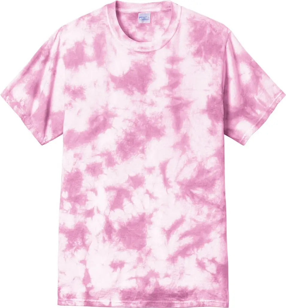 Port & Company Pc145 co Crystal Tie-dye Tee - Bright Pink
