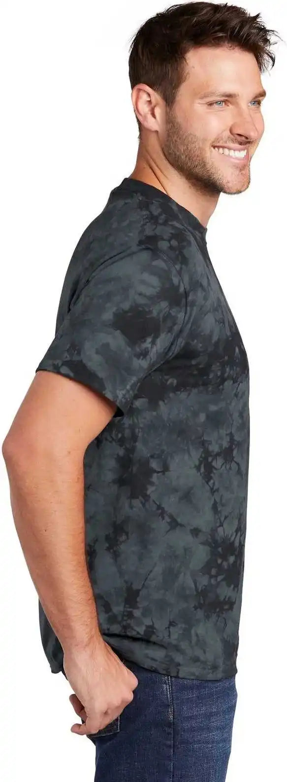 Port &amp; Company Pc145 Crystal Tie Dye Tee Black