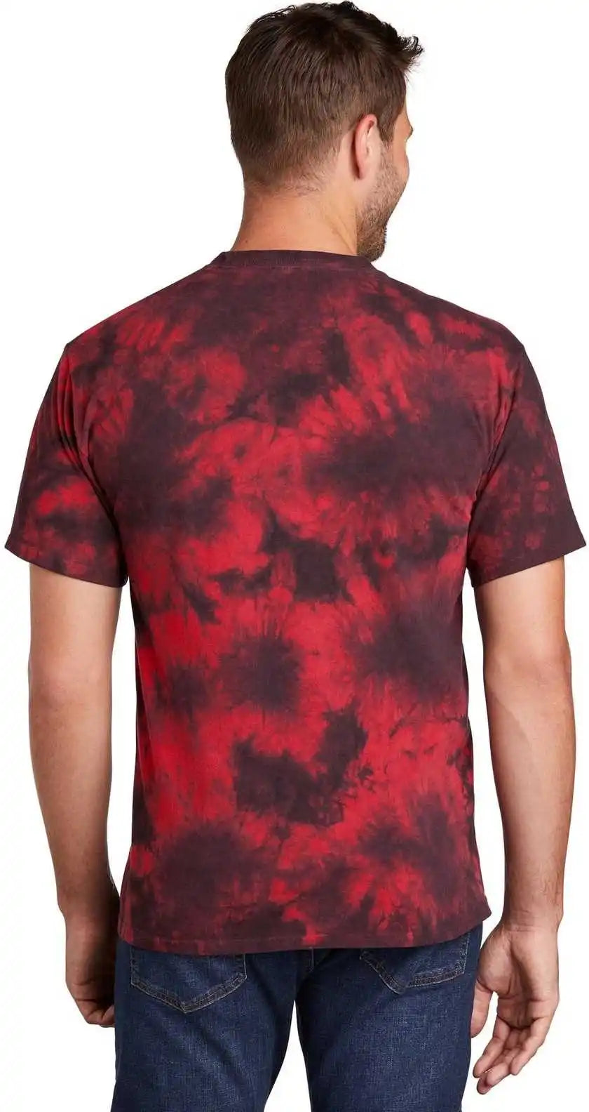 Port & Company Pc145 Crystal Tie Dye Tee Black Red