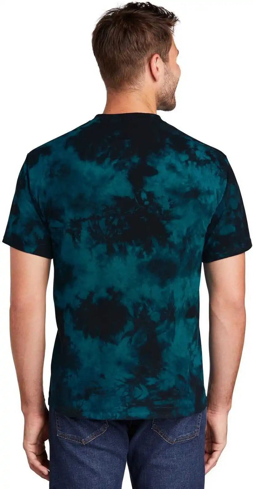 Port &amp; Company Pc145 Crystal Tie Dye Tee Black Teal