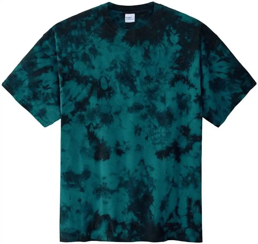 Port &amp; Company Pc145 Crystal Tie Dye Tee Black Teal