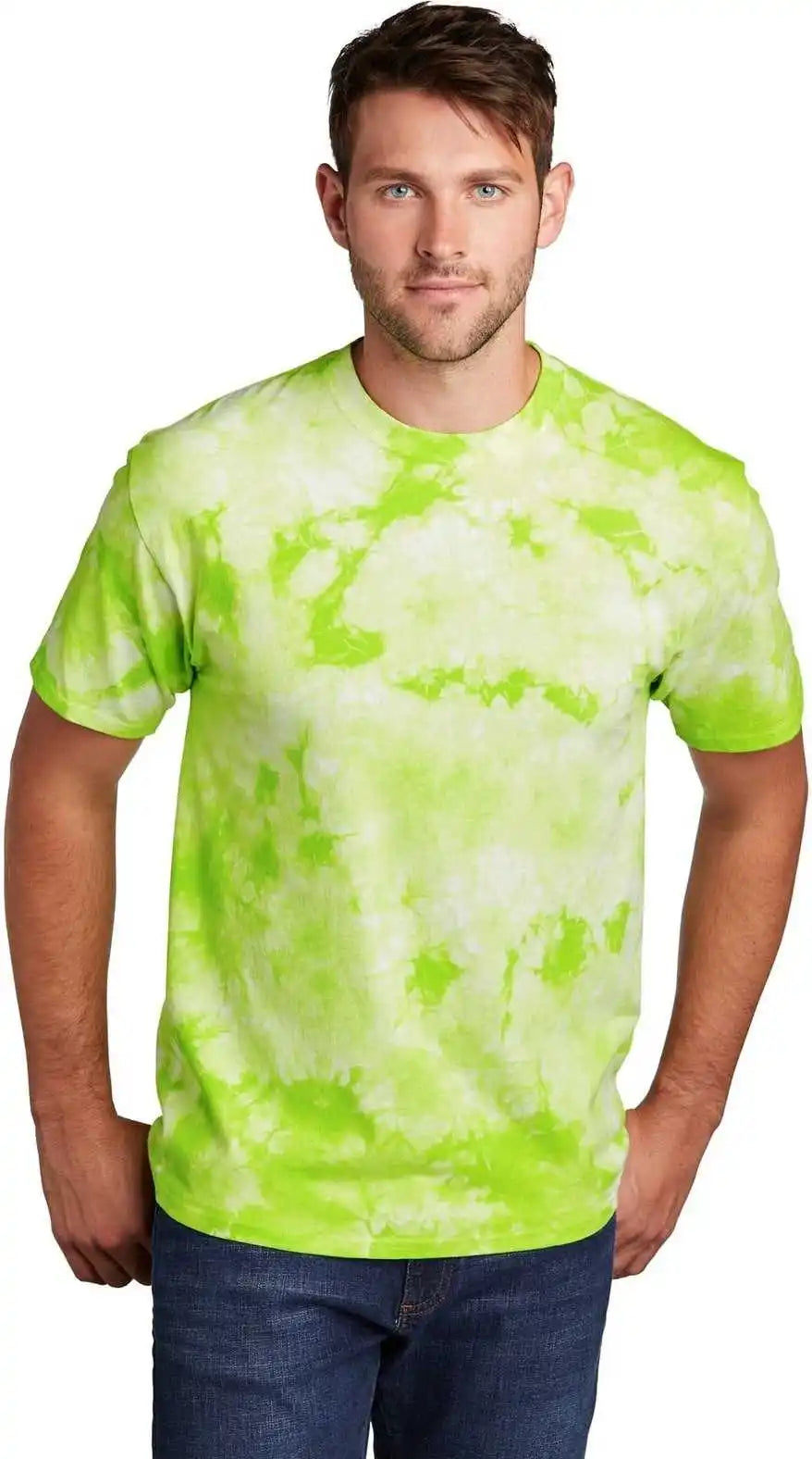 Port & Company Pc145 Crystal Tie Dye Tee Lemon Lime
