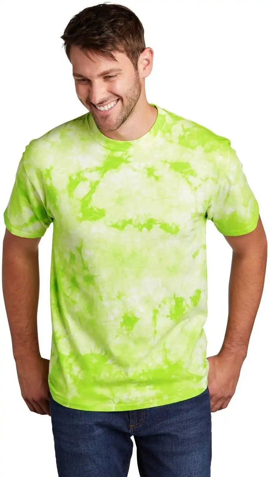 Port & Company Pc145 Crystal Tie-dye Tee - Lemon Lime