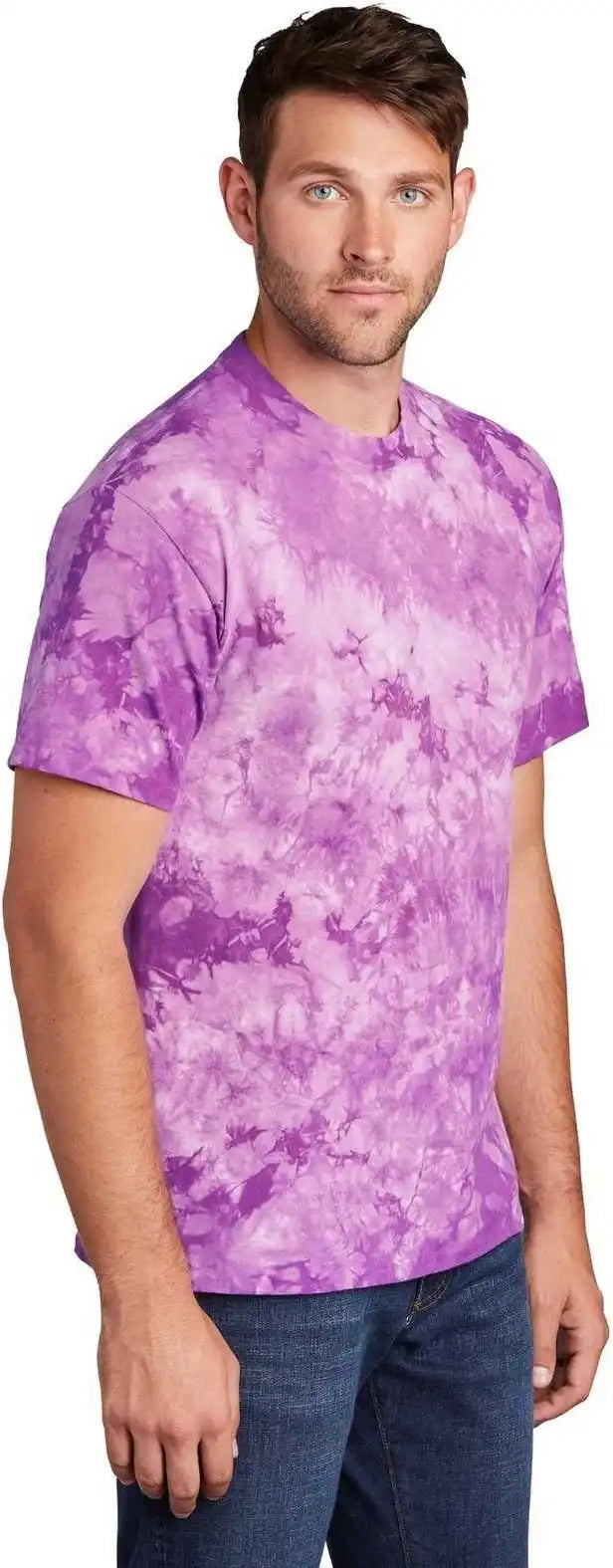 Port &amp; Company Pc145 Crystal Tie Dye Tee Purple