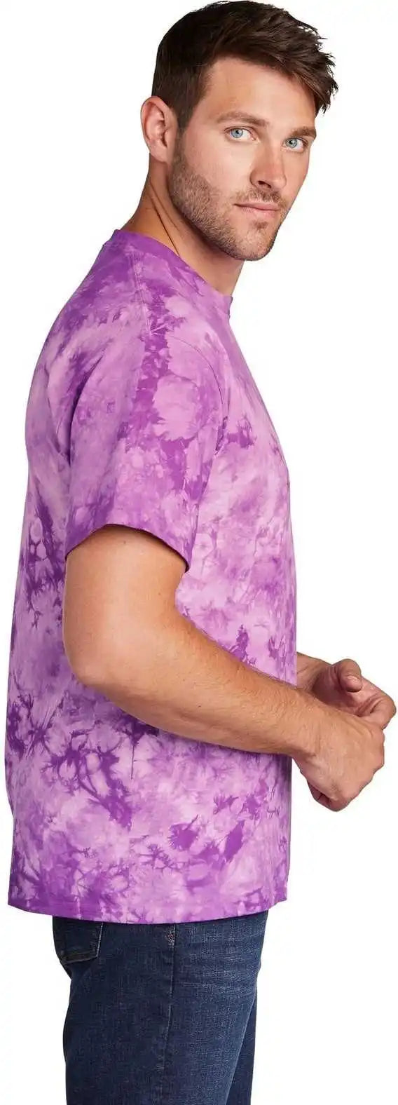 Port &amp; Company Pc145 Crystal Tie Dye Tee Purple