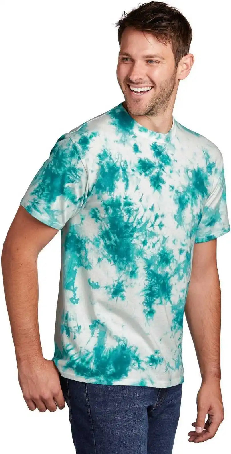 Port &amp; Company Pc145 Crystal Tie Dye Tee Teal