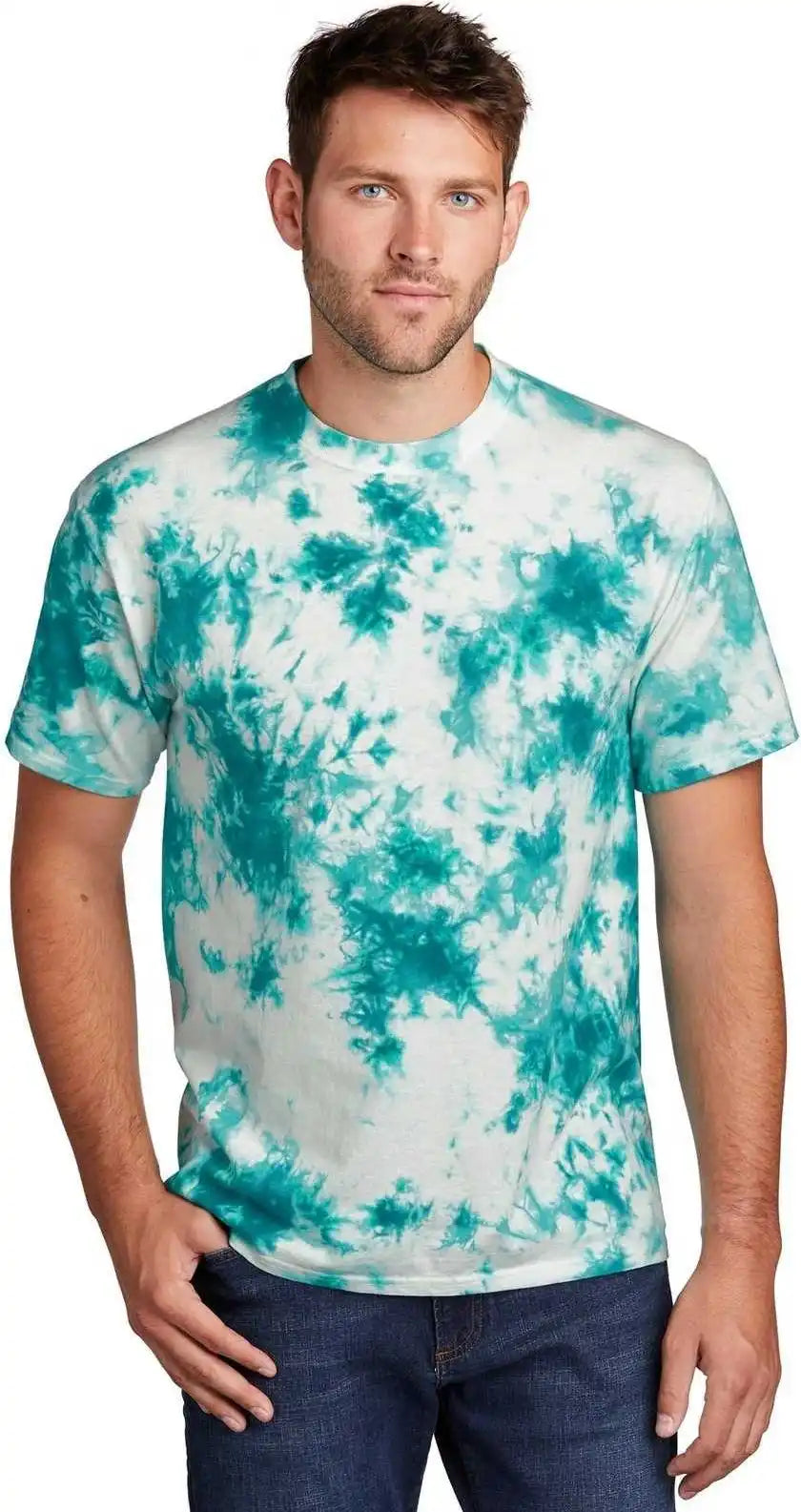 Port & Company Pc145 Crystal Tie Dye Tee Teal