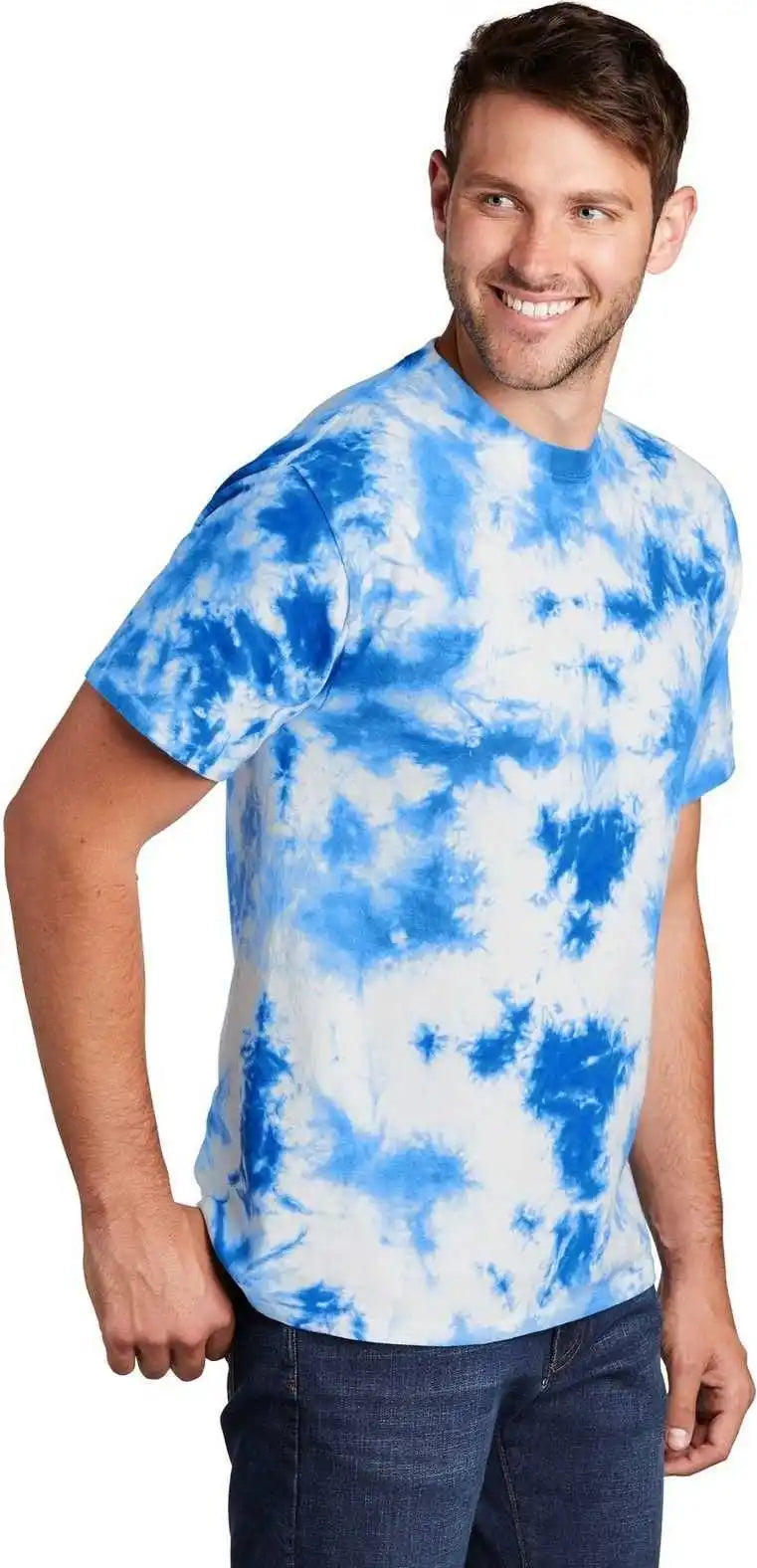 Port &amp; Company Pc145 Crystal Tie Dye Tee True Royal