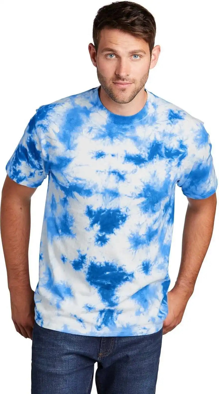 Port &amp; Company Pc145 Crystal Tie Dye Tee True Royal