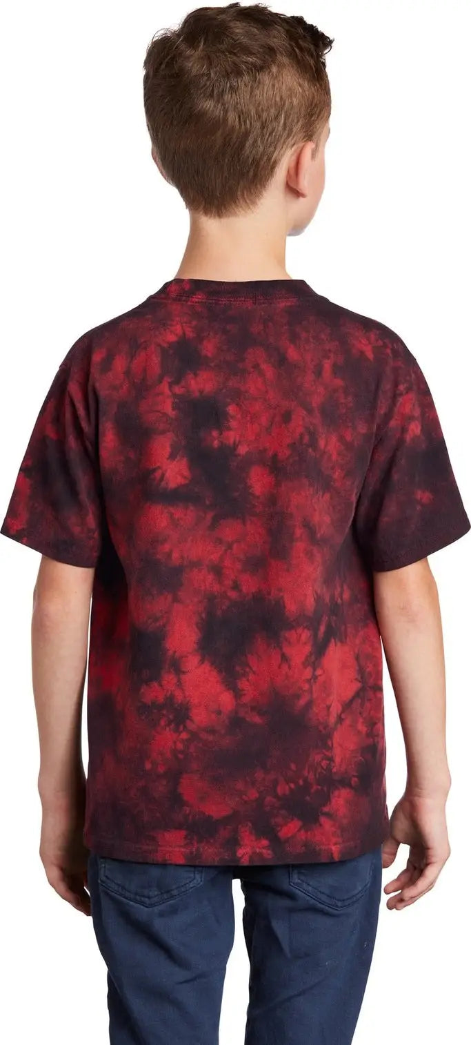 Port & Company Pc145y co Youth Crystal Tie-dye Tee - Black Red