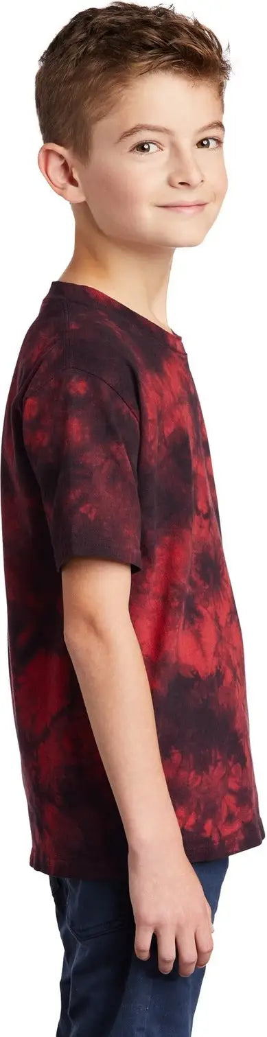 Port & Company Pc145y co Youth Crystal Tie-dye Tee - Black Red