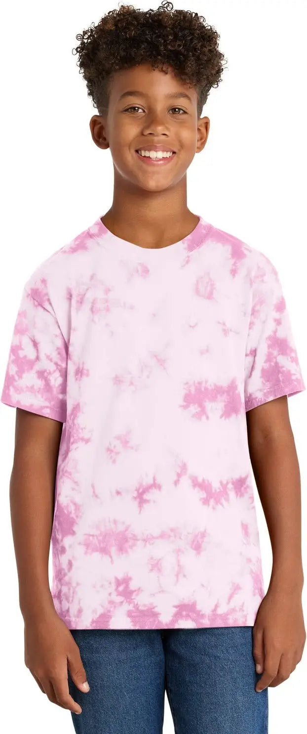 Port & Company Pc145y co Youth Crystal Tie-dye Tee - Bright Pink - Xs
