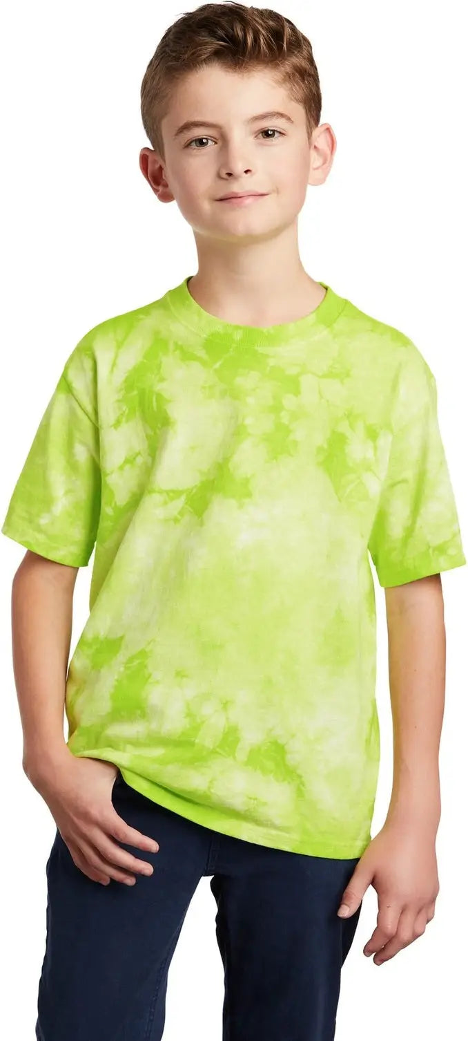 Port & Company Pc145y co Youth Crystal Tie-dye Tee - Lemon Lime