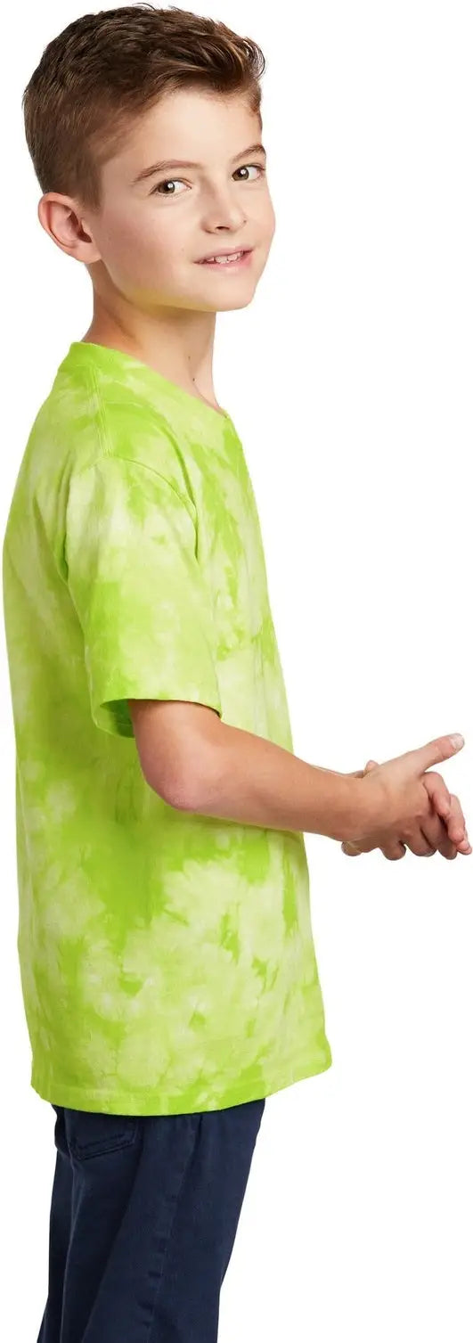 Port & Company Pc145y co Youth Crystal Tie-dye Tee - Lemon Lime