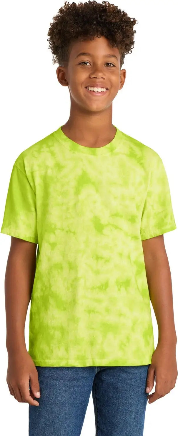 Port & Company Pc145y co Youth Crystal Tie-dye Tee - Lemon Lime