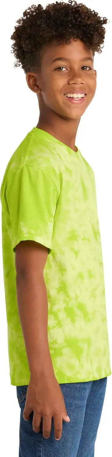 Port & Company Pc145y co Youth Crystal Tie-dye Tee - Lemon Lime