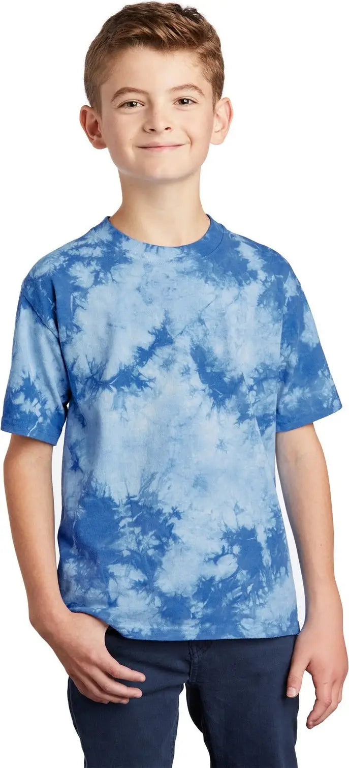 Port & Company Pc145y co Youth Crystal Tie-dye Tee - Sky Blue