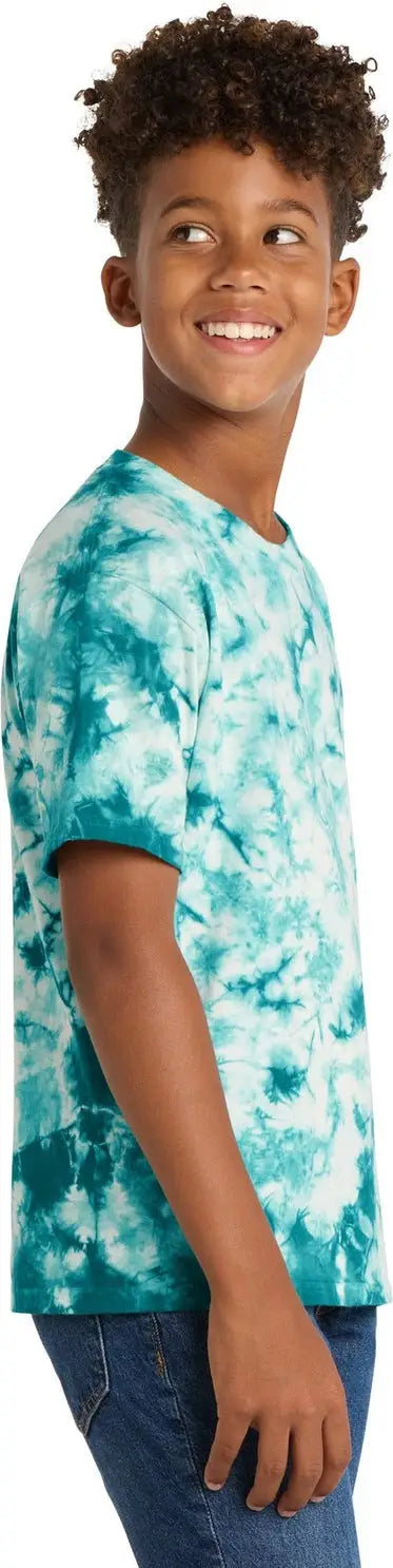 Port & Company Pc145y co Youth Crystal Tie-dye Tee - Teal