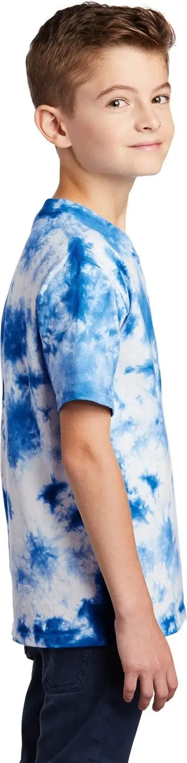 Port & Company Pc145y co Youth Crystal Tie-dye Tee - True Royal