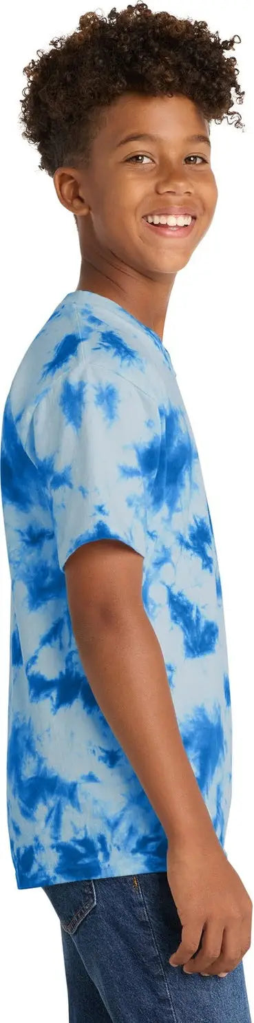 Port & Company Pc145y co Youth Crystal Tie-dye Tee - True Royal