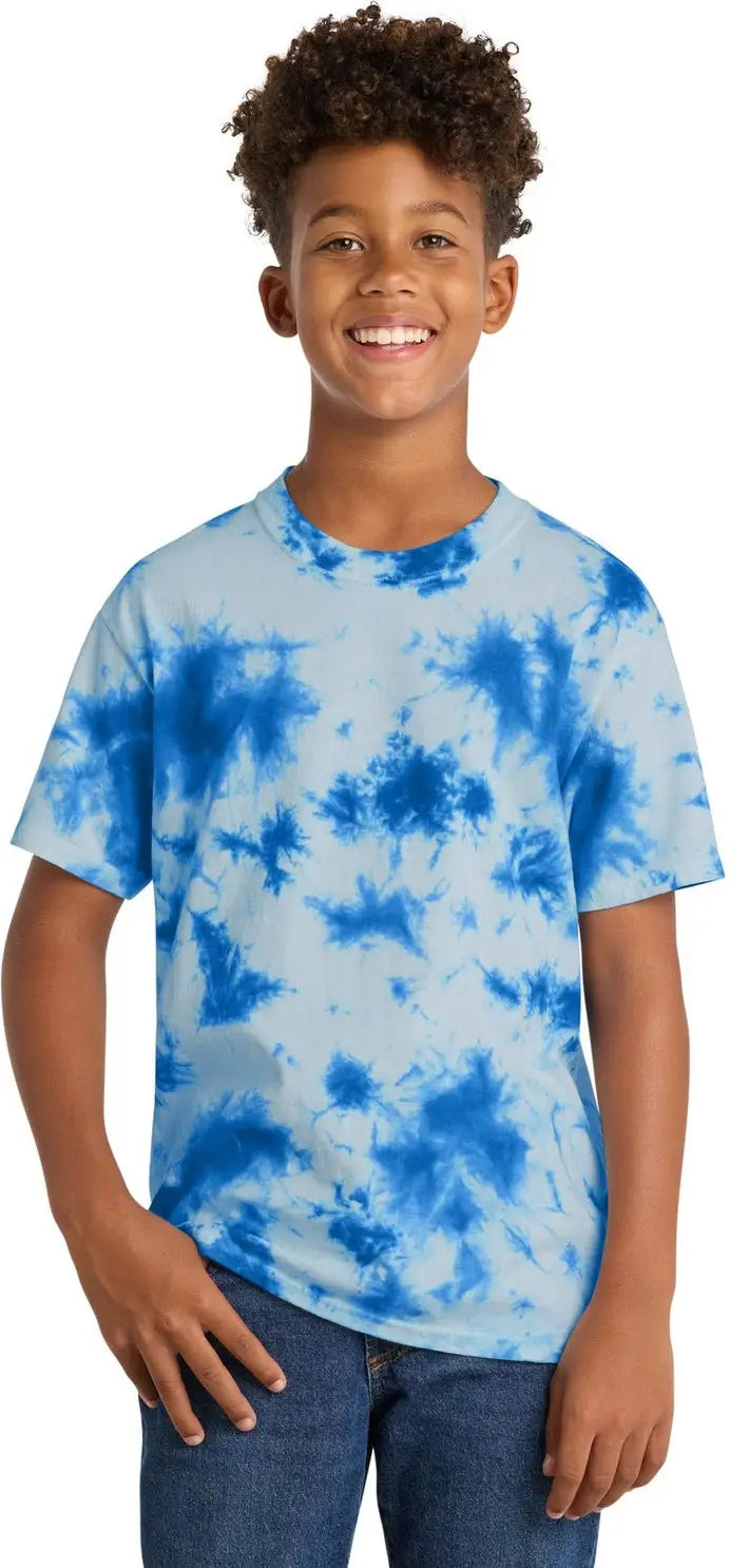 Port & Company Pc145y co Youth Crystal Tie-dye Tee - True Royal