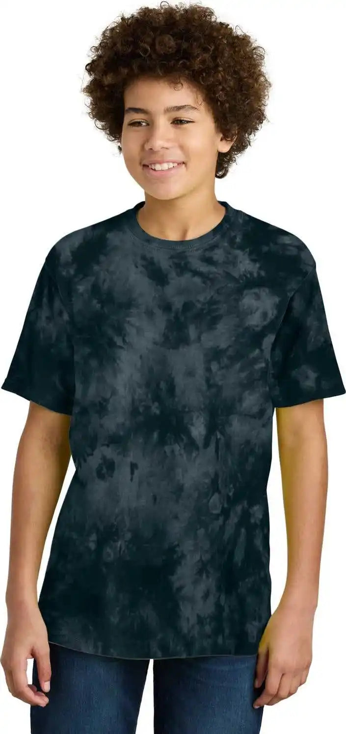 Port & Company Pc145y Youth Crystal Tie Dye Tee Black