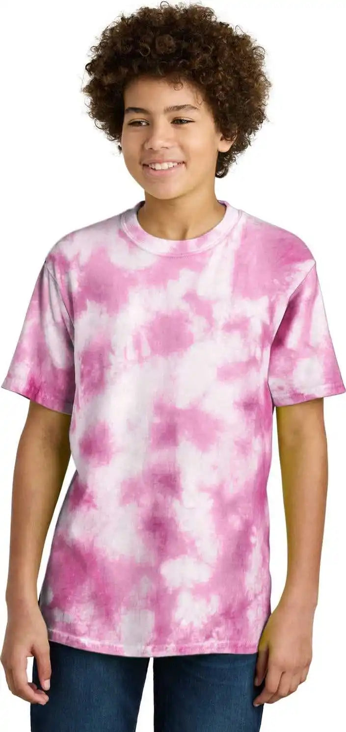 Port & Company Pc145y Youth Crystal Tie Dye Tee Brtpink