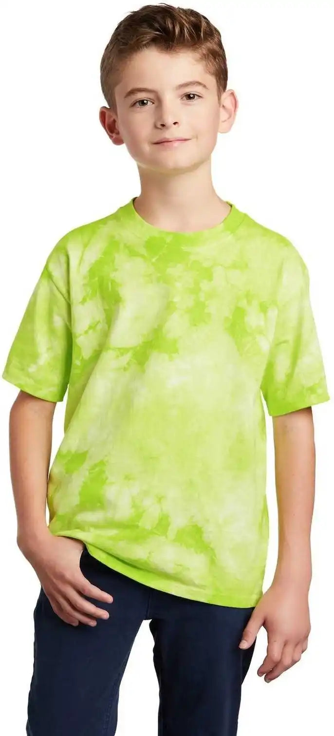 Port &amp; Company Pc145y Youth Crystal Tie-dye Tee - Lemon Lime